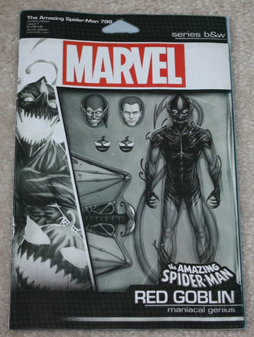 AMAZING SPIDER-MAN #799 JOHN TYLER CHRISTOPHER ACTION FIGURE B&W EXCLUSIVE VARIANT RED GOBLIN