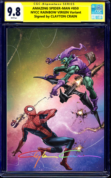 AMAZING SPIDER-MAN #850 (#49) CGC SS 9.8 NYCC EXCL CLAYTON CRAIN SIGNED VARIANT YELLOW & BLUE LABELS