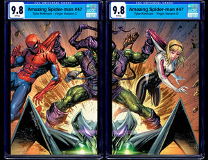 Amazing Spider-man 47 Tyler Kirkham Interlocking Green Goblin Red Goblin Kindred Virgin Variant DC Comics Marvel Comics X-Men Batman East Side Comics Virgin Exclusive cgc signed ss comics