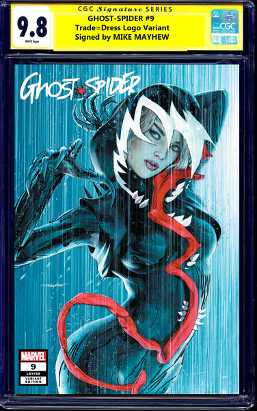 Ghost-Spider 9 Mike Mayhew Gwenom Spider-Gwen Virgin Variant DC Comics Marvel Comics X-Men Venom Spider-man East Side Comics Virgin Exclusive cgc signed ss comics