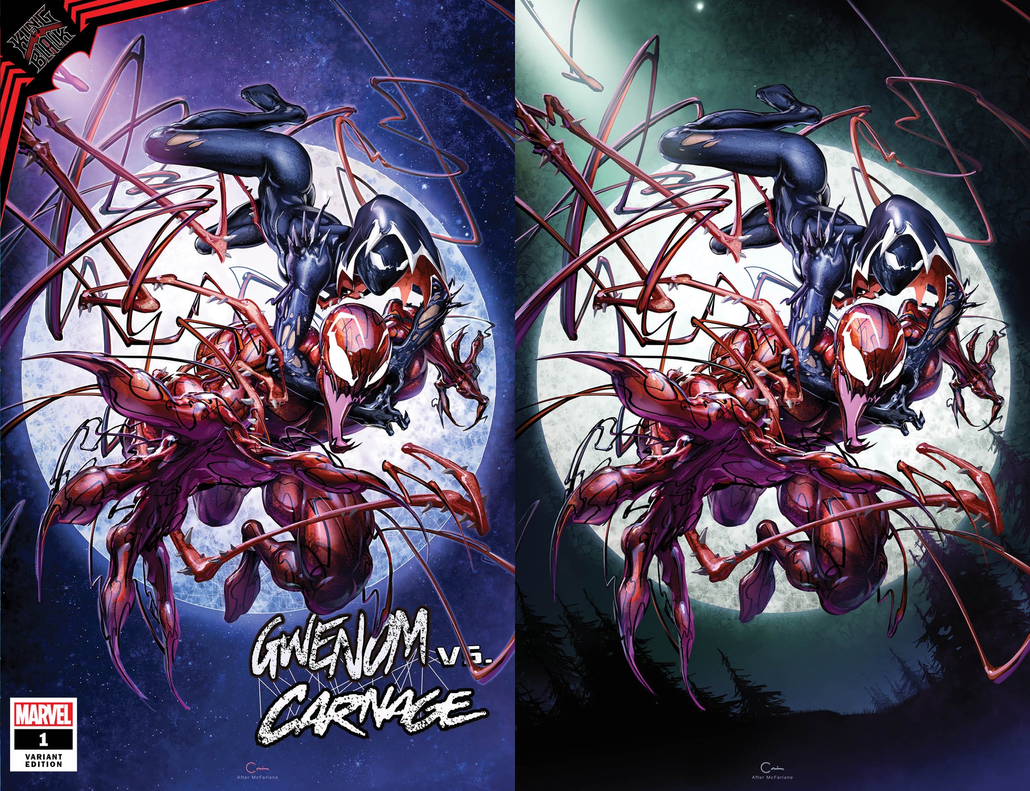 Gwenom Vs Carnage 1 Clayton Crain Incredible Hulk 344 Todd McFarlane Venom Amazing Spider-man Virgin Variant DC Comics Marvel Comics X-Men Batman East Side Comics Virgin Exclusive cgc signed ss comics