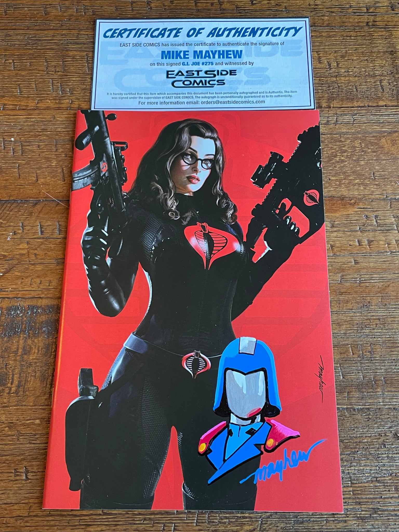 G.I. JOE #275 MIKE MAYHEW REMARK COMMANDER SKETCH COA BARONESS EXCL "RED" VIRGIN VARIANT