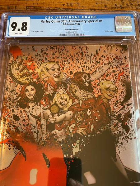 HARLEY QUINN 30th ANNIVERSARY #1 CGC 9.8 ADAM HUGHES 1:100 RI "FOIL" VIRGIN VARIANT