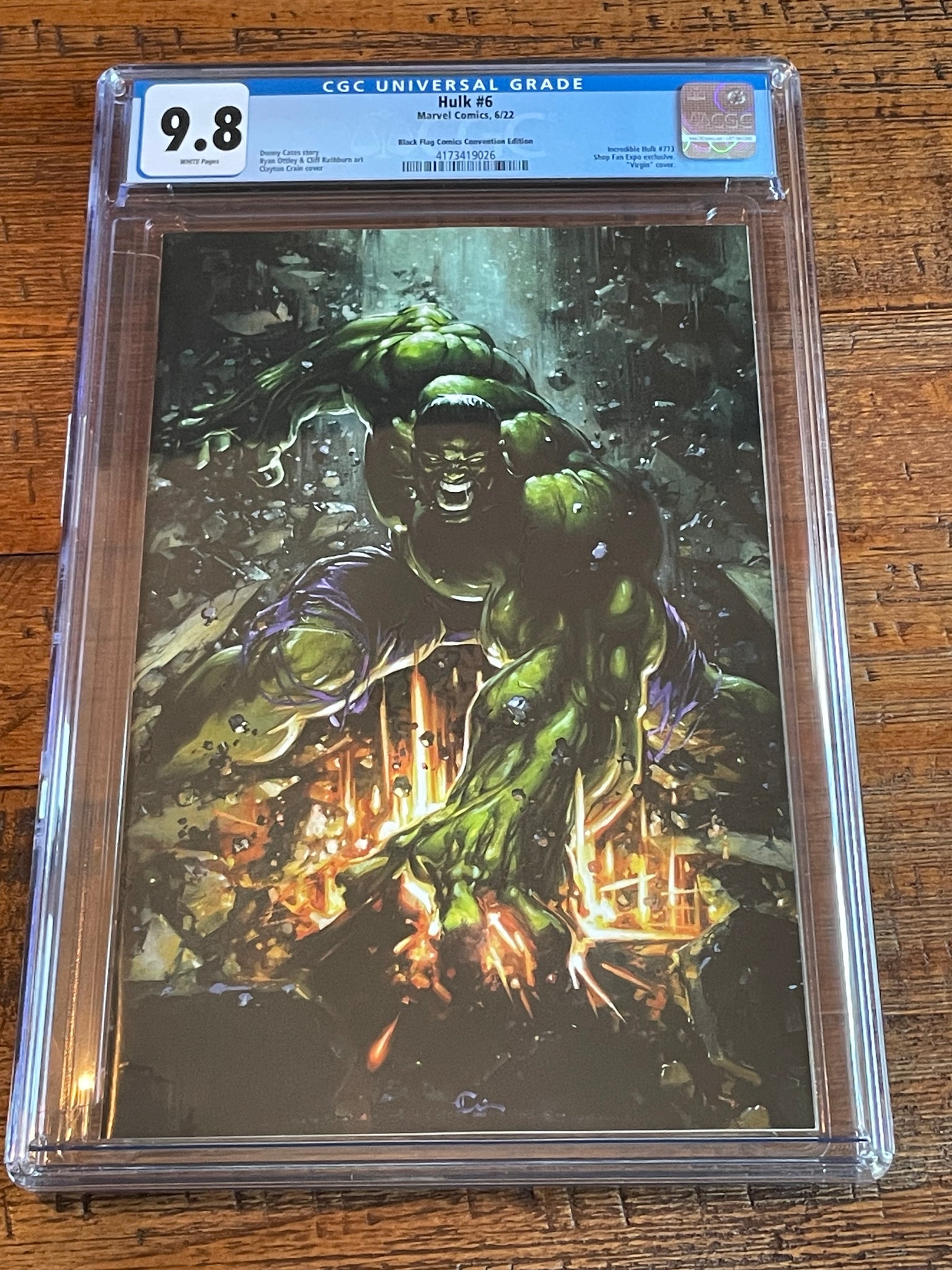 HULK #6 CGC 9.8 CLAYTON CRAIN MEGACON EXCL VIRGIN VARIANT-C FIRST TITAN APPEAR