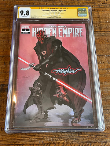 STAR WARS: HIDDEN EMPIRE #1 CGC SS 9.8 MIKE MAYHEW SIGNED DARTH MAUL TRADE VARIANT-A