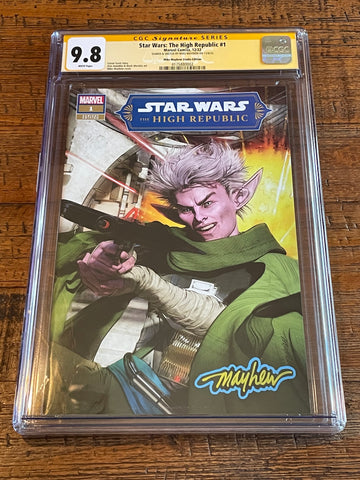STAR WARS THE HIGH REPUBLIC #1 CGC SS 9.8 MIKE MAYHEW SIGNED TRADE DRESS VARIANT-A