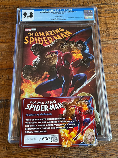 AMAZING SPIDER-MAN #1 FACSIMILE CGC 9.8 SKAN SRISUWAN EXCL VARIANT LIMITED TO 600