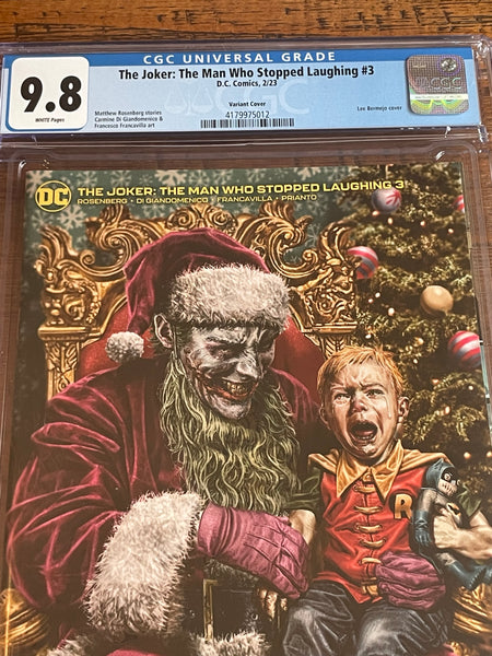THE JOKER: THE MAN WHO STOPPED LAUGHING #3 CGC 9.8 LEE BERMEJO CHRISTMAS VARIANT