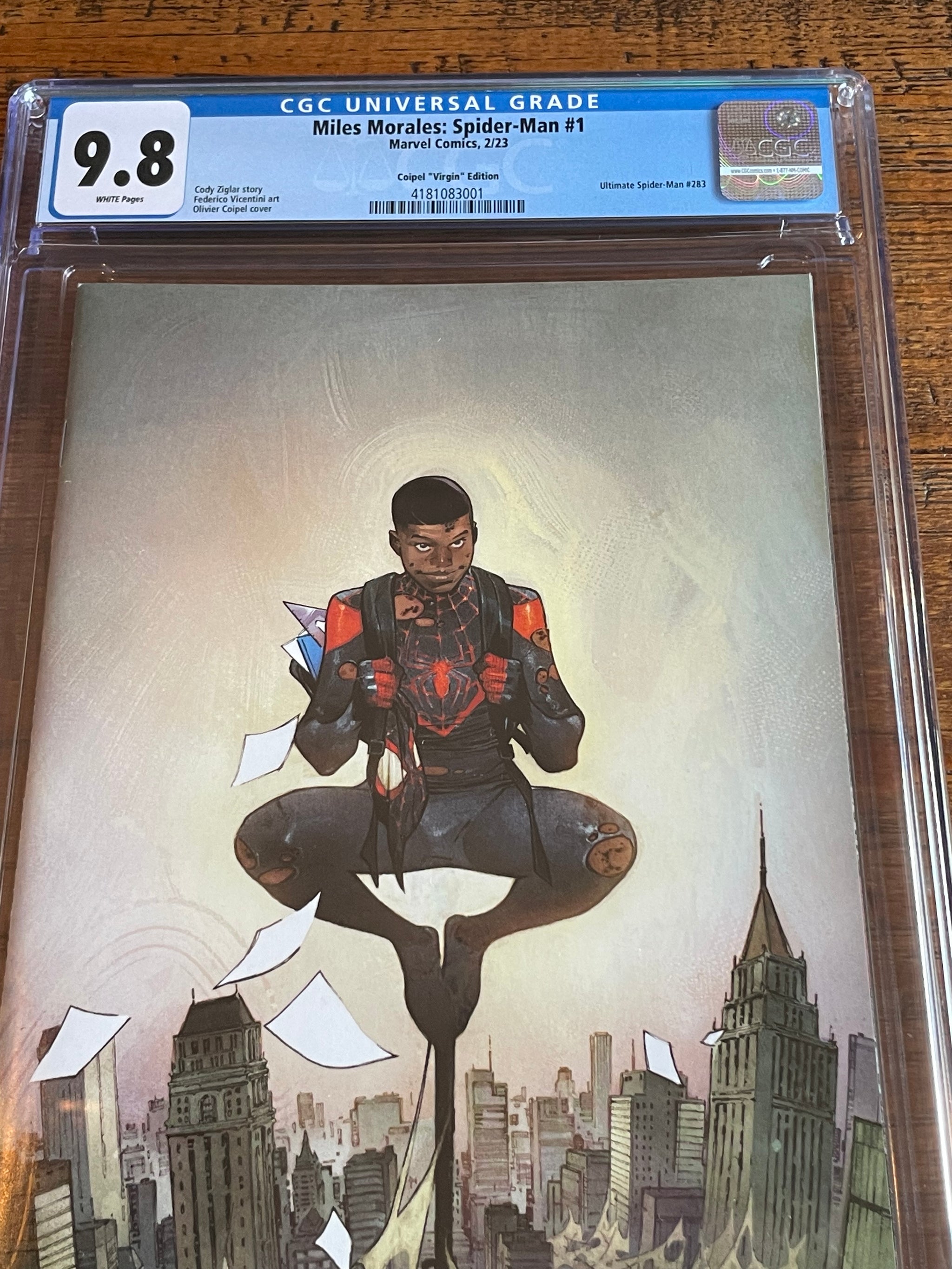 MILES MORALES: SPIDER-MAN #1 CGC 9.8 OLIVIER COIPEL 1:100 RI RETAILER ...