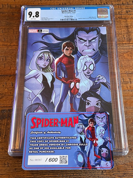 SPIDER-MAN #1 CGC 9.8 CHRISSIE ZULLO EXCL HOMAGE VARIANT LIMITED TO 600