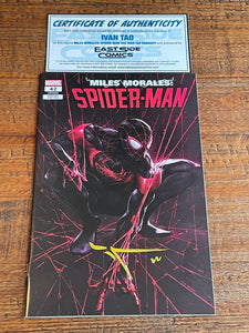 MILES MORALES: SPIDER-MAN #42 IVAN TAO SIGNED COA EXCL HOMAGE TRADE VARIANT-A
