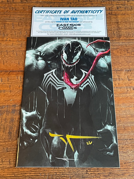 VENOM #9 IVAN TAO SIGNED COA EXCL NEGATIVE TRADE DRESS & VIRGIN VARIANTS