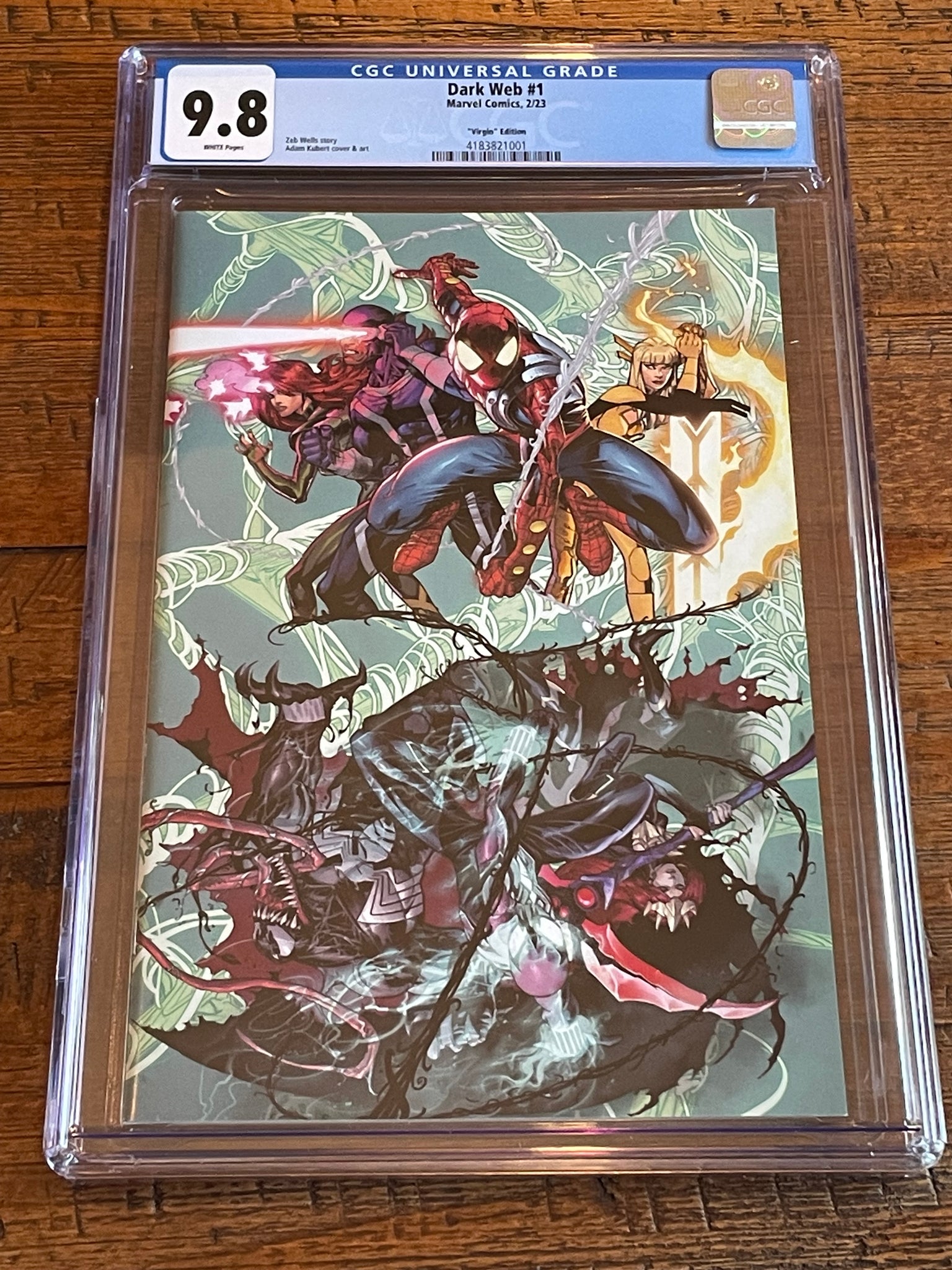 DARK WEB #1 CGC 9.8 ADAM KUBERT 1:100 "VIRGIN" RI RETAILER INCENTIVE VARIANT