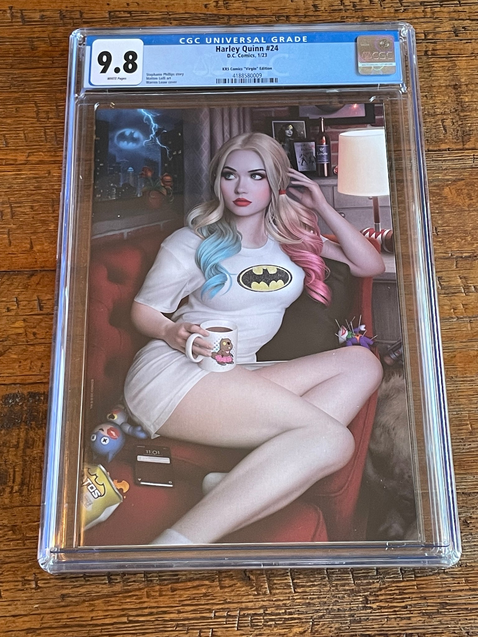 HARLEY QUINN #24 CGC 9.8 WARREN LOUW J SCOTT CAMPBELL TRADE & VIRGIN VARIANT