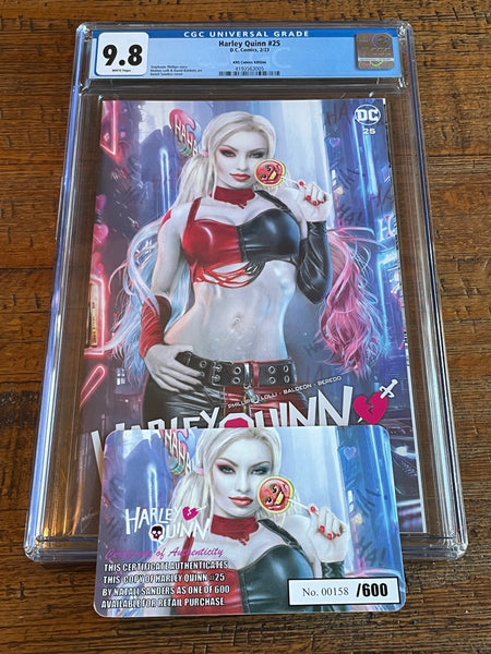 HARLEY QUINN #25 CGC 9.8 NATALI SANDERS EXCL WITH NUMBERED COA LIMITED TO 600 VARIANT HARLEY WHO LAUGHS