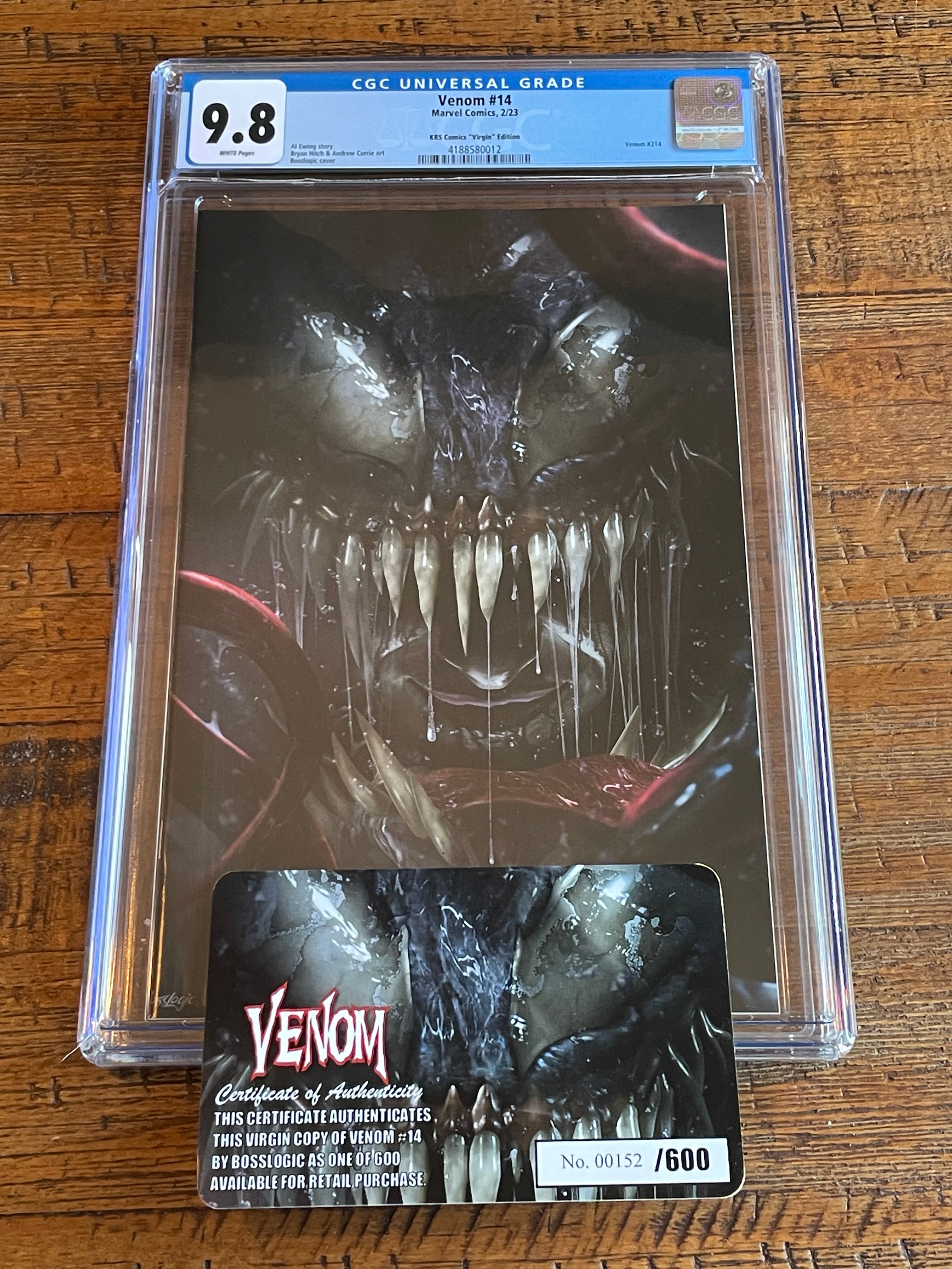 Venom authentic #8 Boney Virgin Edition CGC 9.6