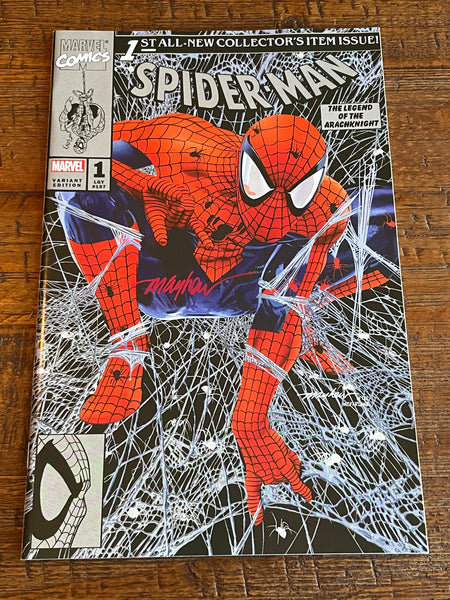 SPIDER-MAN #1 MIKE MAYHEW SIGNED COA EXCL HOMAGE SILVER VARIANT-B