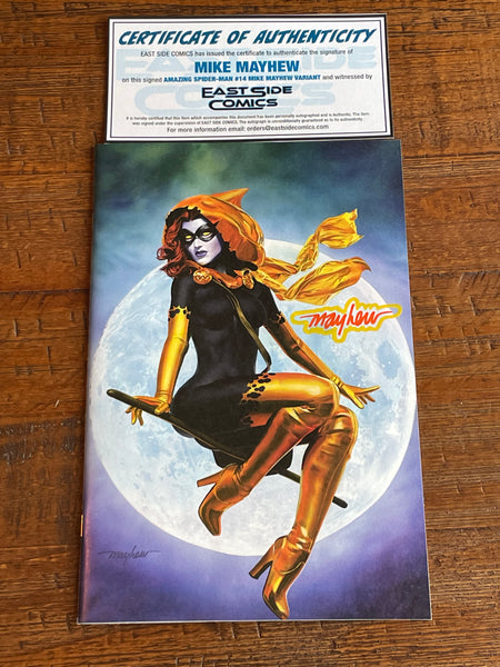 AMAZING SPIDER-MAN #14 MIKE MAYHEW SIGNED COA TRADE & VIRGIN VARIANT HALLOWS EVE
