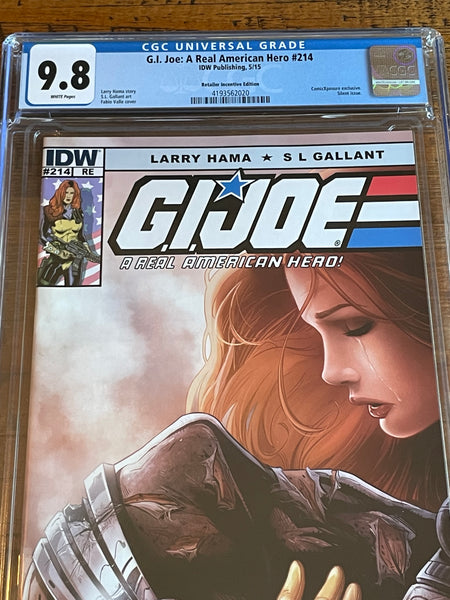 G.I. JOE #214 CGC 9.8 FABIO VALLE DEATH OF SNAKE-EYES EXCL VARIANT