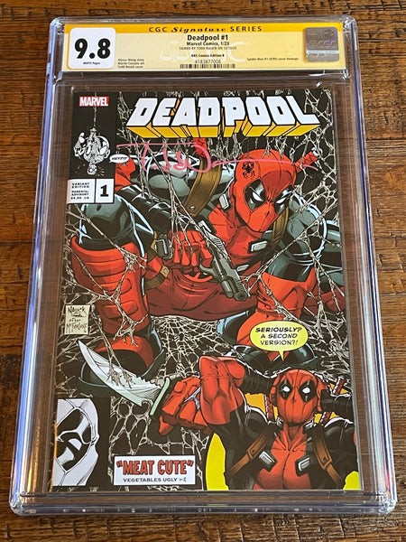 DEADPOOL #1 CGC SS 9.8 TODD NAUCK SIGNED HOMAGE COLOR & SILVER VARIANTS