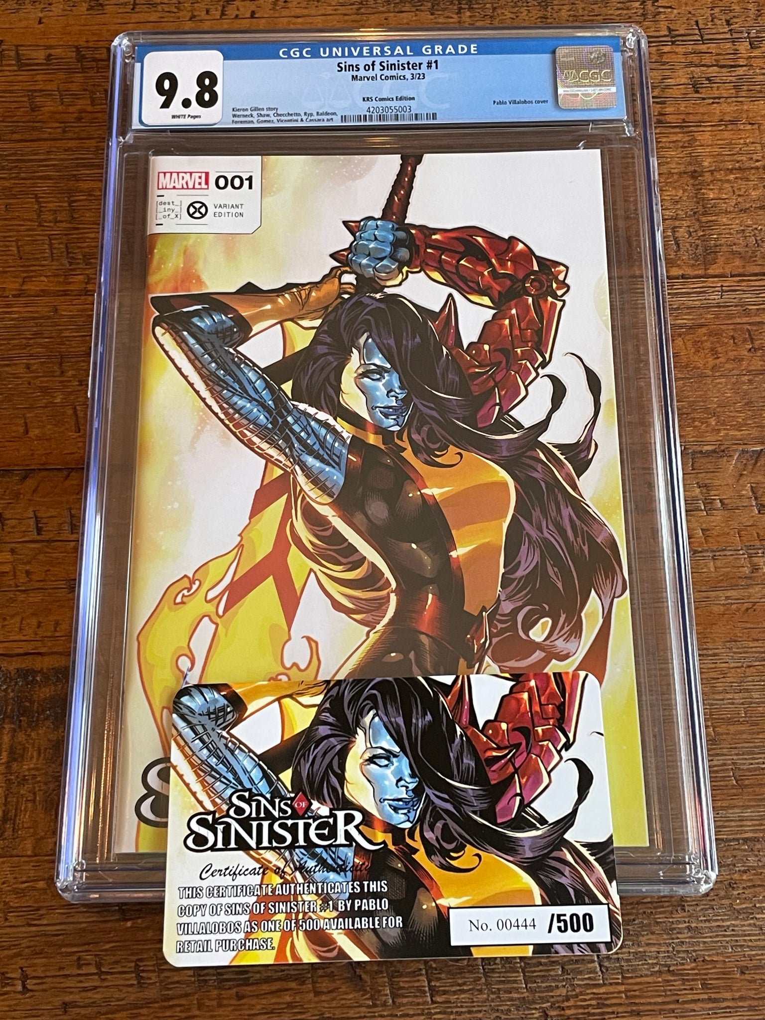 SINS OF SINISTER #1 CGC 9.8 PABLO VILLALOBOS EXCL VARIANT LIMITED TO 500