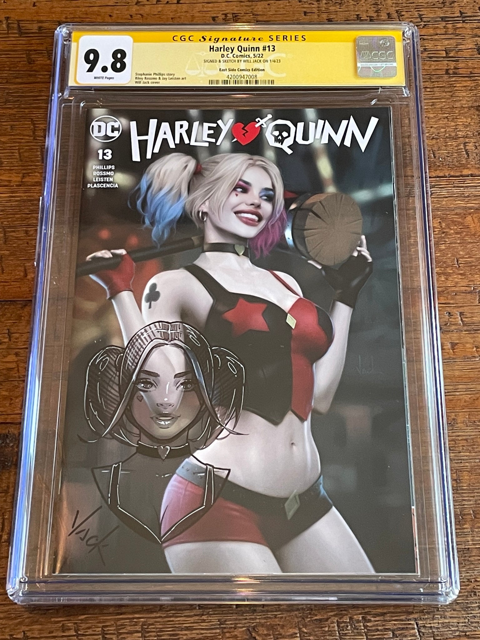 HARLEY QUINN #13 CGC SS 9.8 WILL JACK REMARKED SKETCH SIGNED TRADE VARIANT-A