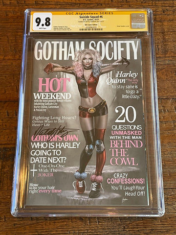 SUICIDE SQUAD #6 CGC SS 9.8 NATALI SANDERS SIGNED HARLEY QUINN MAGAZINE VARIANT-A