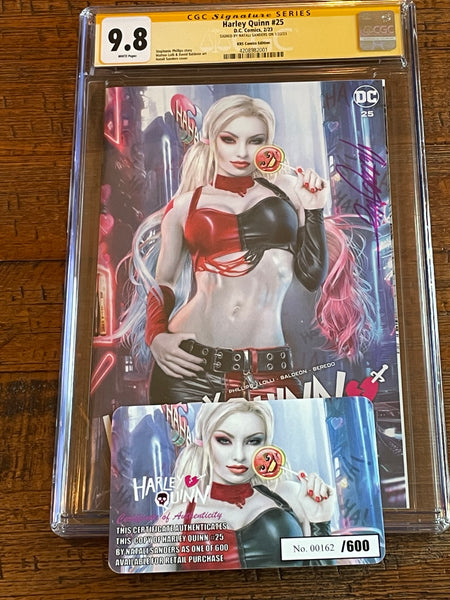 HARLEY QUINN #25 CGC SS 9.8 NATALI SANDERS EXCL WITH NUMBERED COA LIMITED TO 600 VARIANT