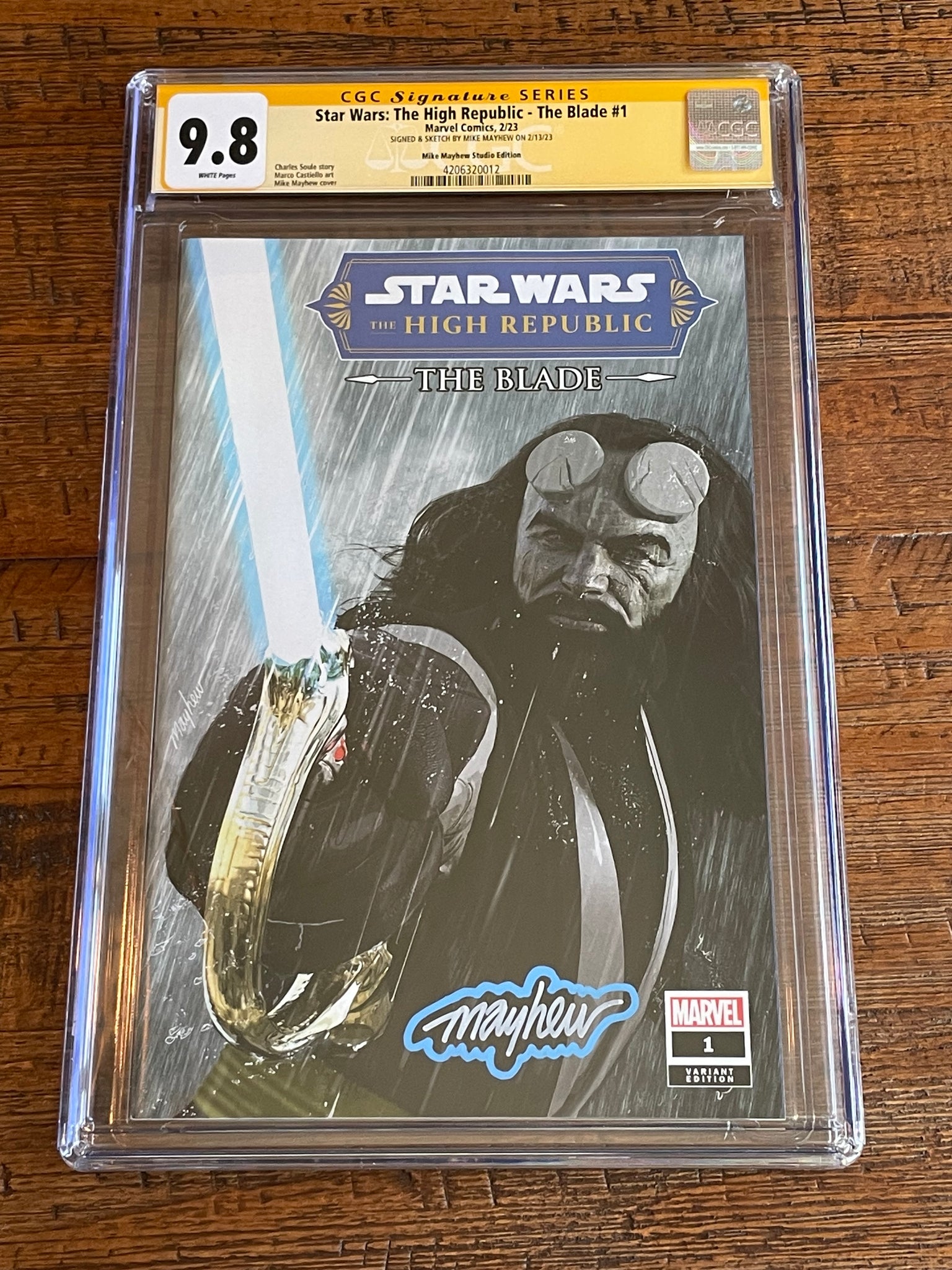 STAR WARS THE HIGH REPUBLIC: THE BLADE #1 CGC SS 9.8 MIKE MAYHEW SIGNED TRADE & VIRGIN VARIANT