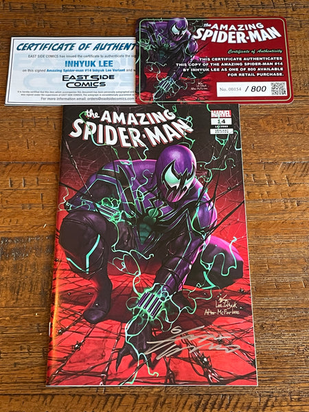 AMAZING SPIDER-MAN #14 INHYUK LEE SIGNED COA LIMITED TO 800 EXCL VARIANT