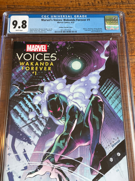 MARVEL'S VOICES WAKANDA FOREVER #1 CGC 9.8 DARBOE VARIANT 1st LAST BLACK PANTHER