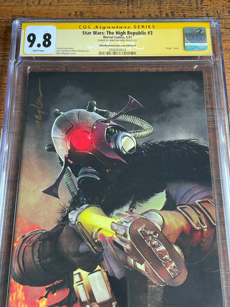 STAR WARS HIGH REPUBLIC #3 CGC SS 9.8 MIKE MAYHEW SIGNED MARCHION RO VIRGIN VARIANT-B