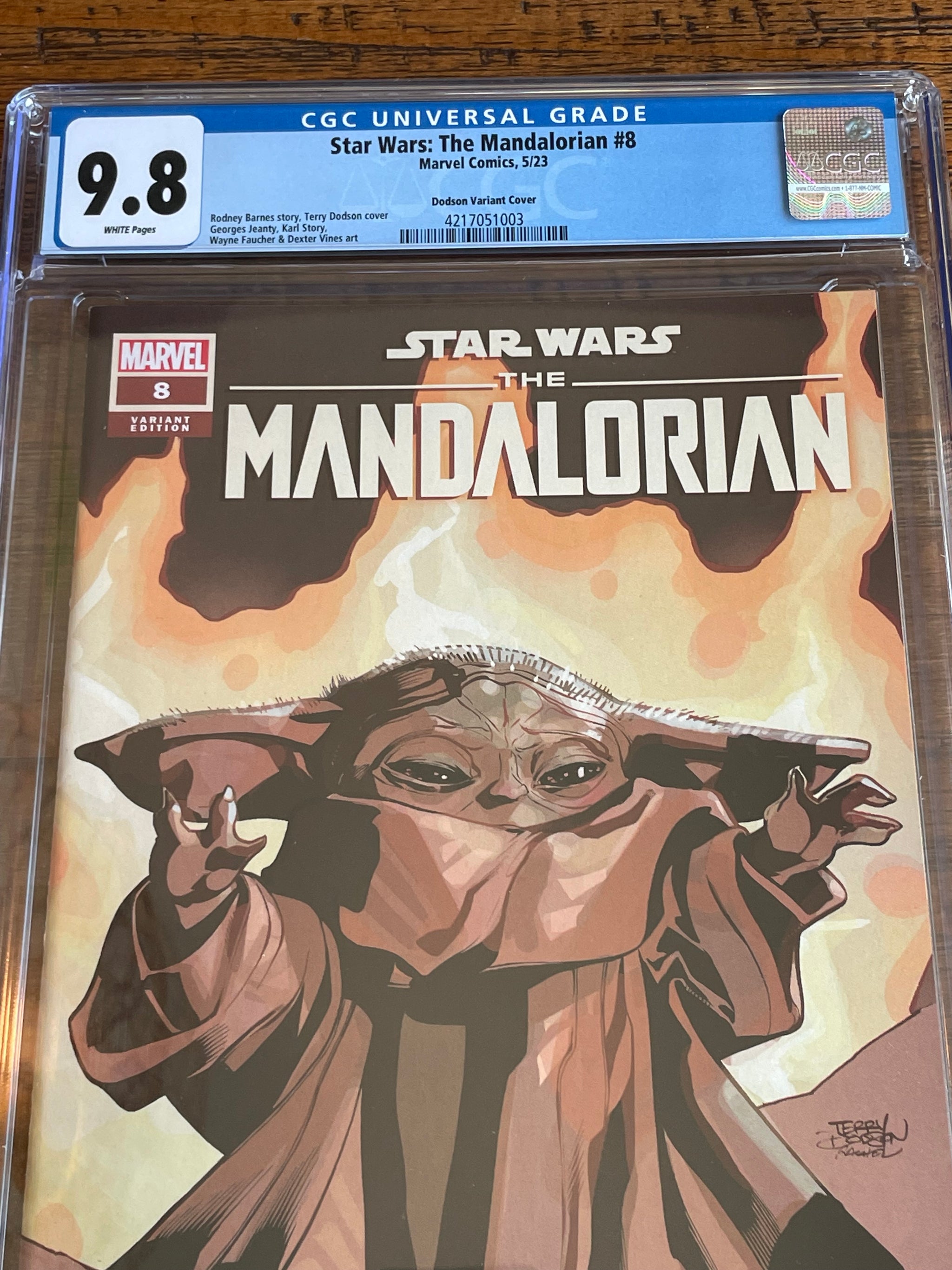 STAR WARS THE MANDALORIAN #8 CGC 9.8 TERRY DODSON 1:50 RI