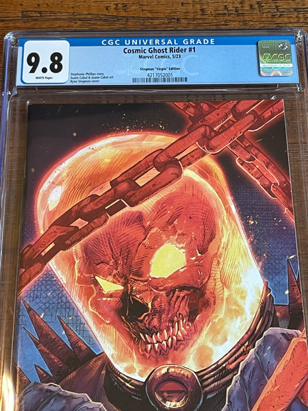 COSMIC GHOST RIDER #1 CGC 9.8 RYAN STEGMAN 1:100 "VIRGIN" RI INCENTIVE VARIANT