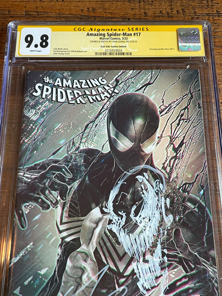 AMAZING SPIDER-MAN #17 CGC SS 9.8 JOHN GIANG REMARK SKETCH EXCL VARIANT LIMITED TO 800