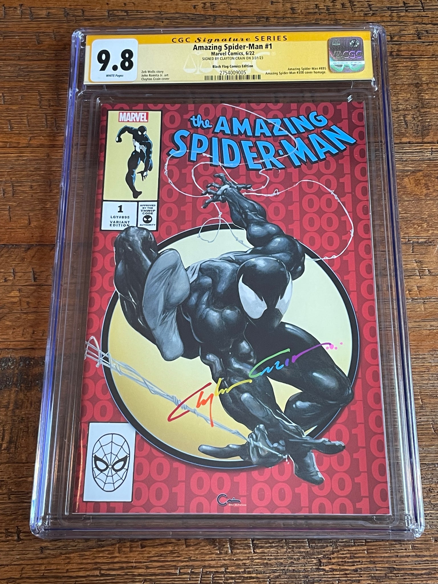 AMAZING SPIDER-MAN #1 CGC SS 9.8 CLAYTON CRAIN INFINITY SIGNED TRADE VARIANT-A 300