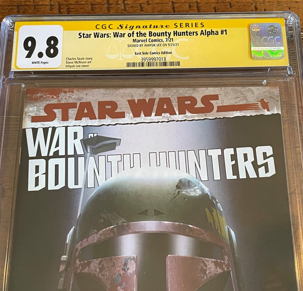STAR WARS WAR OF THE BOUNTY HUNTERS ALPHA #1 CGC SS 9.8 INHYUK LEE SIGNED TRADE DRESS VARIANT-A