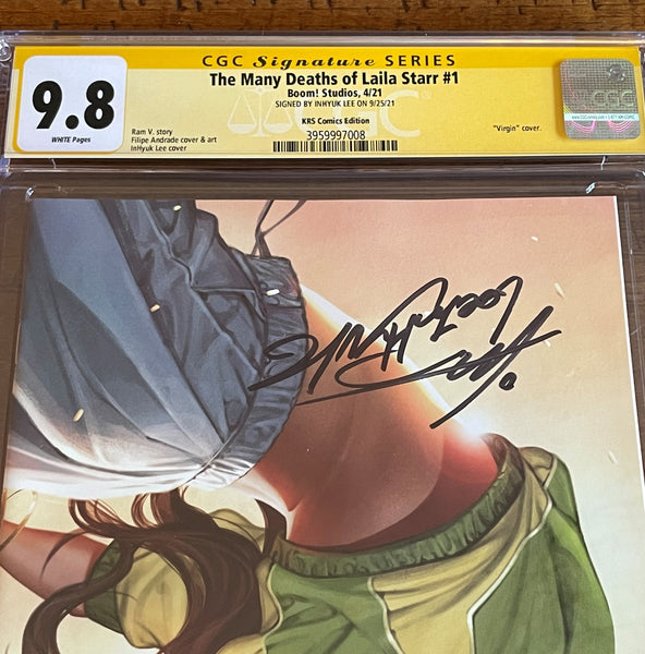 MANY DEATHS OF LAILA STARR #1 CGC SS 9.8 INHYUK LEE SIGNED VIRGIN VARIANT