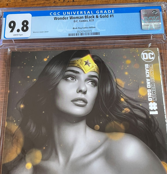 WONDER WOMAN BLACK & GOLD #1 CGC 9.8 WARREN LOUW VIRGIN VARIANT-B