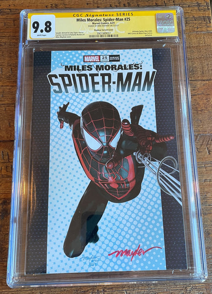 MILES MORALES SPIDER-MAN #25 CGC SS 9.8 MIKE MAYHEW SIGNED HOMAGE TRADE VARIANT-A