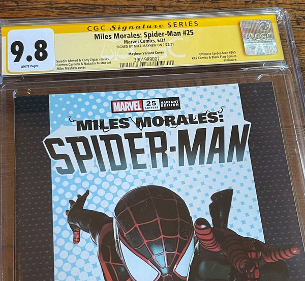 MILES MORALES SPIDER-MAN #25 CGC SS 9.8 MIKE MAYHEW SIGNED HOMAGE TRADE VARIANT-A
