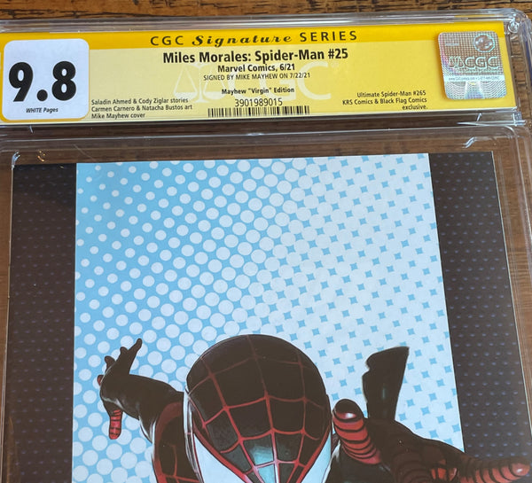 MILES MORALES SPIDER-MAN #25 CGC SS 9.8 MIKE MAYHEW SIGNED HOMAGE VIRGIN VARIANT-B