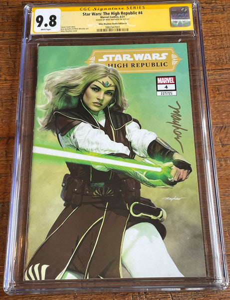 STAR WARS HIGH REPUBLIC #4 CGC SS 9.8 MIKE MAYHEW SIGNED TRADE DRESS VARIANT-A
