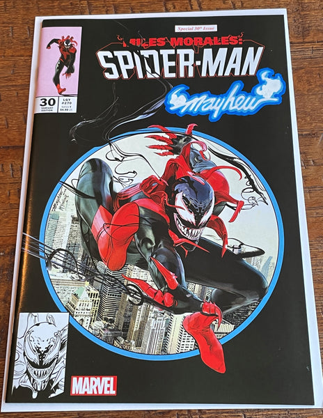 MILES MORALES: SPIDER-MAN #30 MIKE MAYHEW INFERNO SIGNED NYCC EXCL VARIANT-C