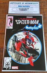 MILES MORALES: SPIDER-MAN #30 MIKE MAYHEW INFERNO SIGNED NYCC EXCL VARIANT-C