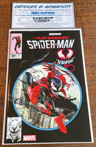 MILES MORALES: SPIDER-MAN #30 MIKE MAYHEW VENOM REMARK SIGNED NYCC EXCL VARIANT-C