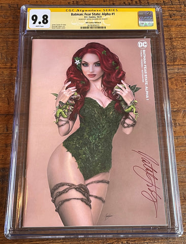 BATMAN FEAR STATE ALPHA #1 CGC SS 9.8 NATALI SANDERS SIGNED POISON IVY VIRGIN VARIANT-B