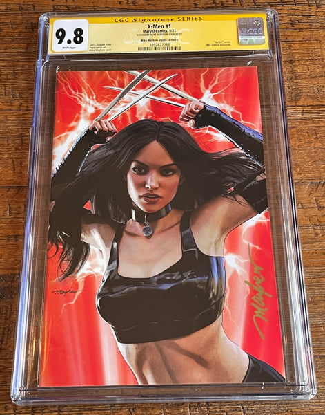 X-MEN #1 CGC SS 9.8 MIKE MAYHEW SIGNED X-23 BLACK LEATHER VIRGIN VARIANT-C 2021