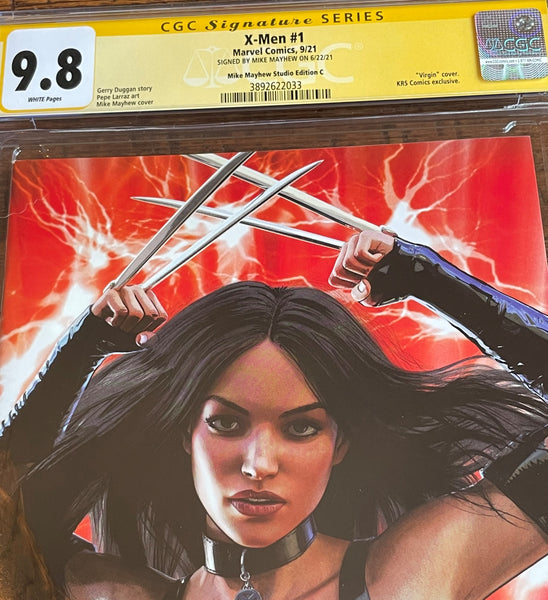 X-MEN #1 CGC SS 9.8 MIKE MAYHEW SIGNED X-23 BLACK LEATHER VIRGIN VARIANT-C 2021