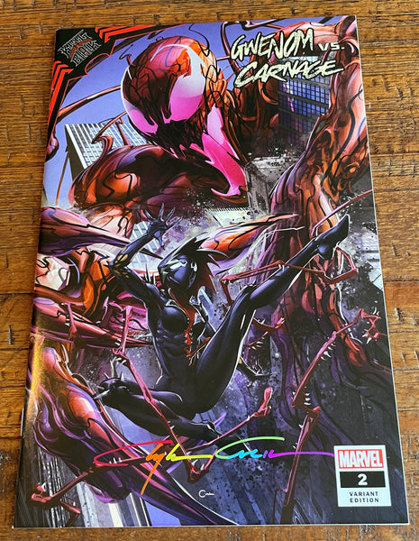 GWENOM VS CARNAGE #2 CLAYTON CRAIN INFINITY SIGNED COA TRADE DRESS VARIANT-A